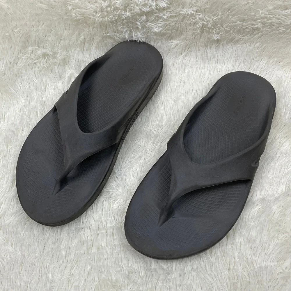 OOFOS Original Recovery Sandal‎ Thong Flip Flops Slip On Womens 11 Mens 9 Black